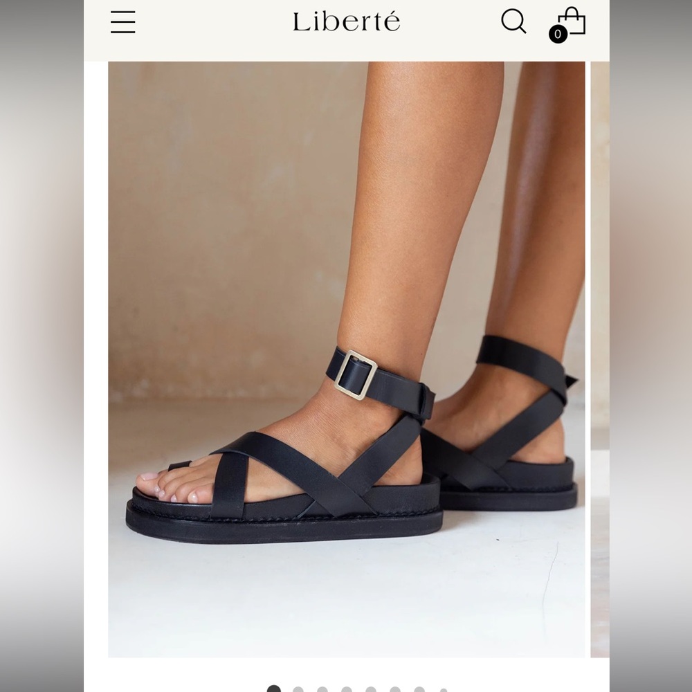Liberté bronte sandal. Worn once, small blemish photographed